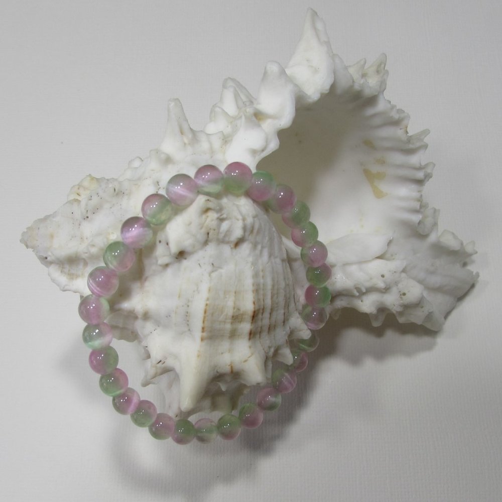 Natural Watermelon Selenite Gemstone Bracelet